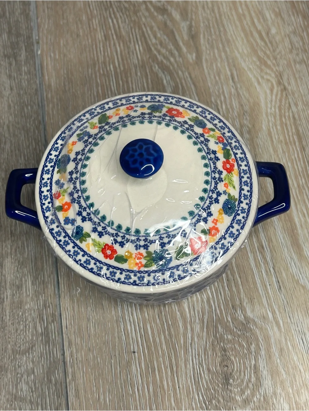 NWT Pioneer Woman Dazzling Dahlias Cobalt Mini Casserole Dish With Lid 14.4 oz⁠